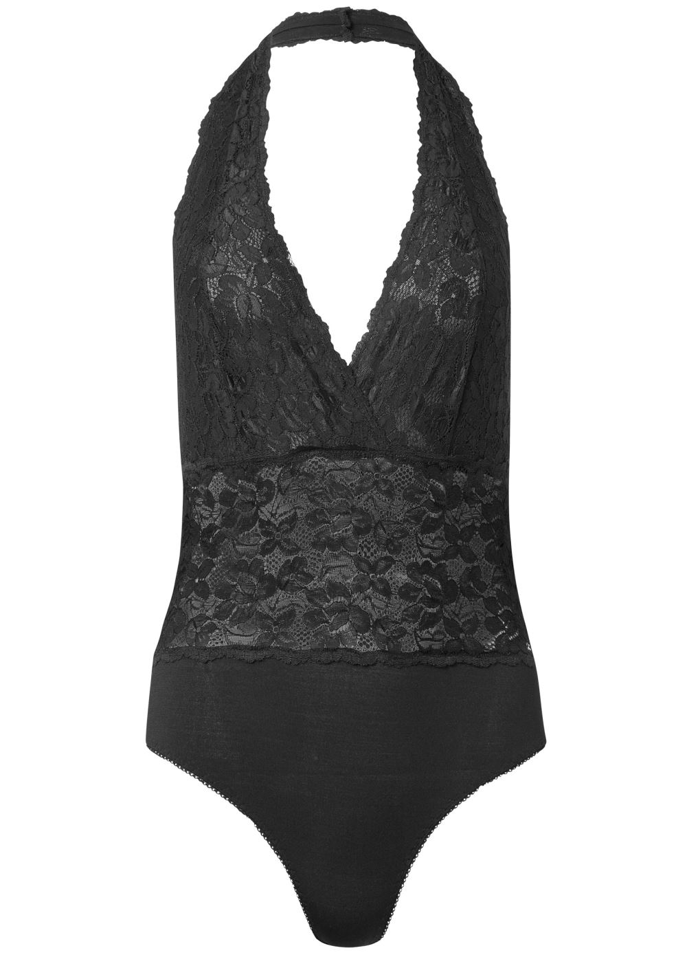 Venus Black All Over Lace Plunge Teddy
