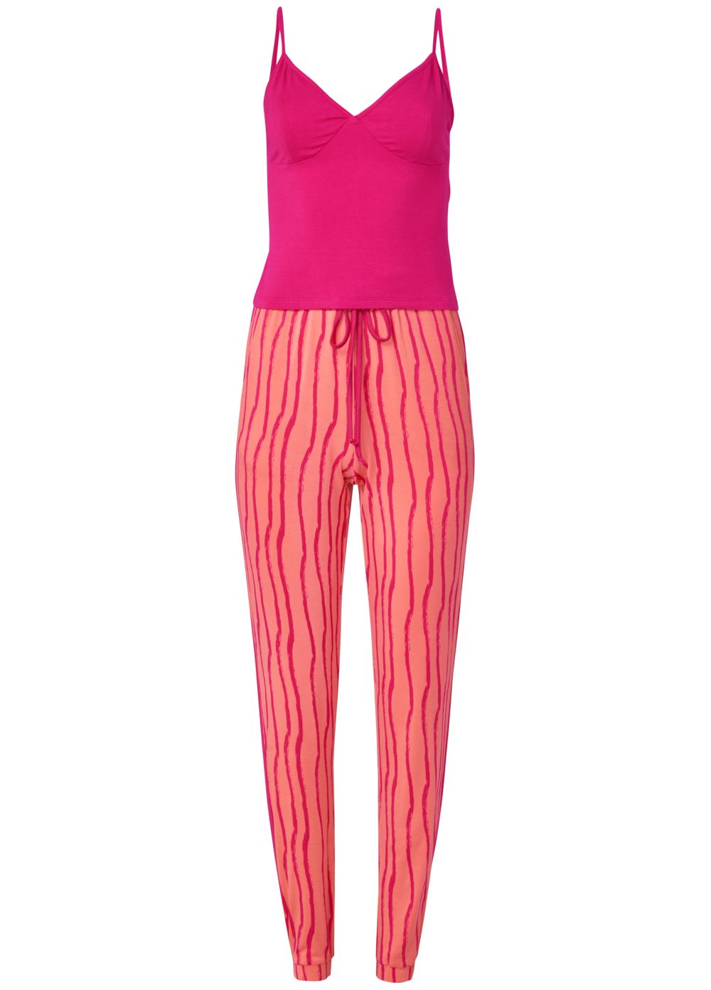 Venus Coral Swizzle Tank and joggers pajama set