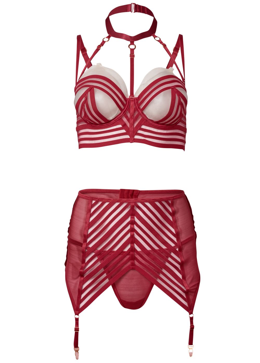Venus Burgundy STRAPPY LONGLINE BRA SET