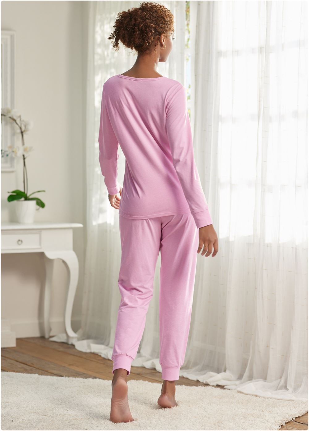 Venus Heathered Pink HENLEY PAJAMA SET