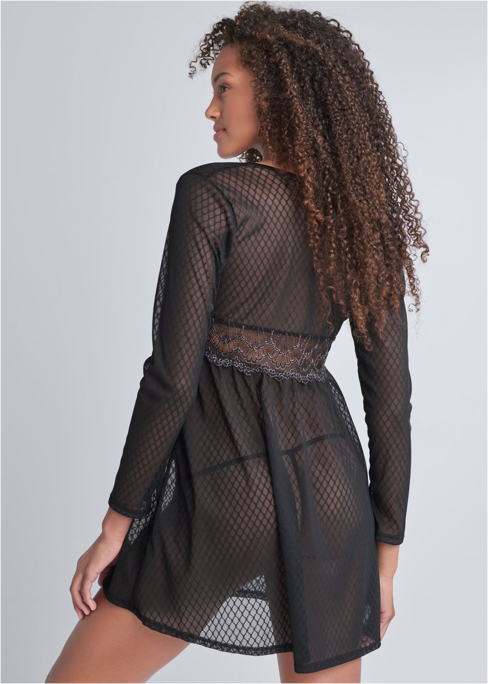 Venus Black LONG SLEEVE BABYDOLL