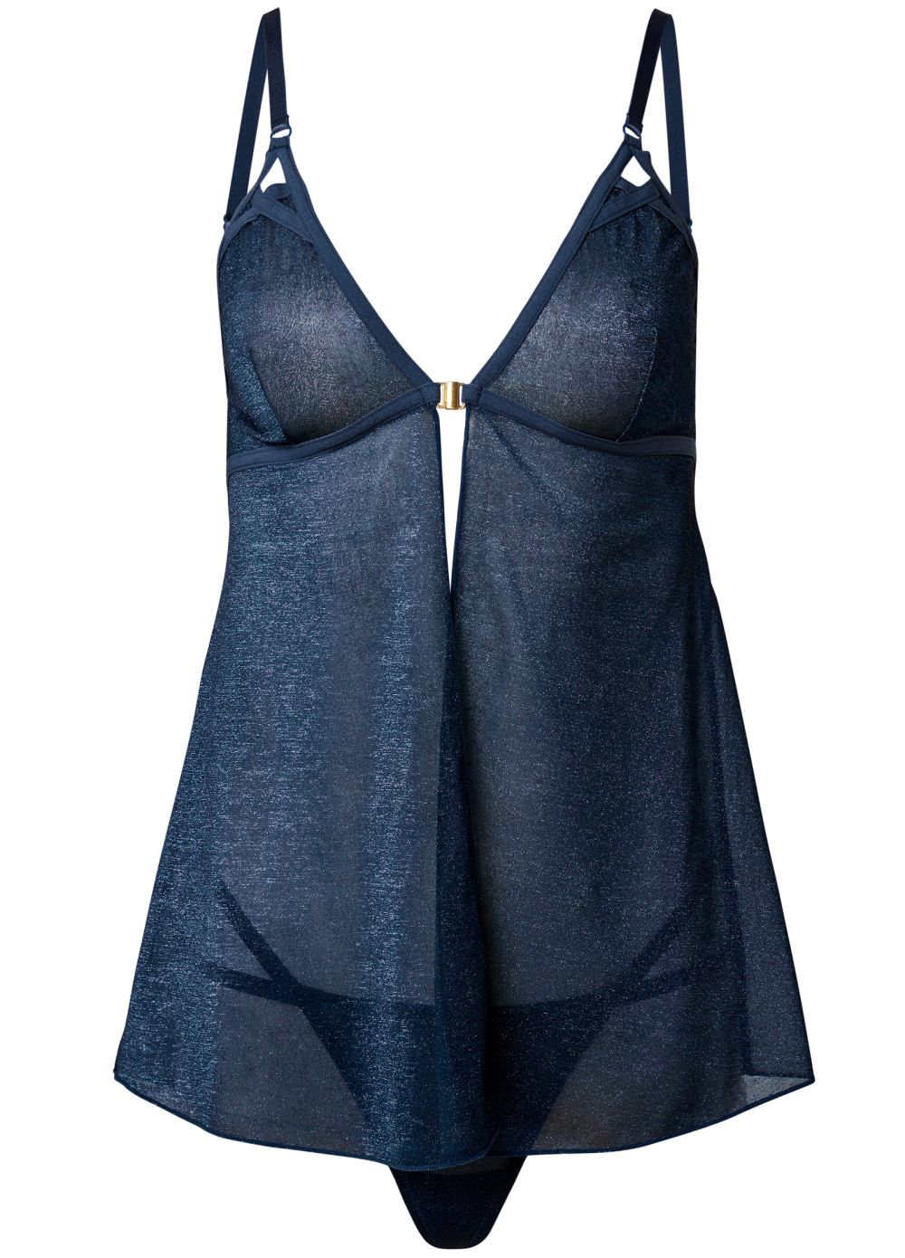 Venus Navy & Silver FLYAWAY SHIMMER BABYDOLL
