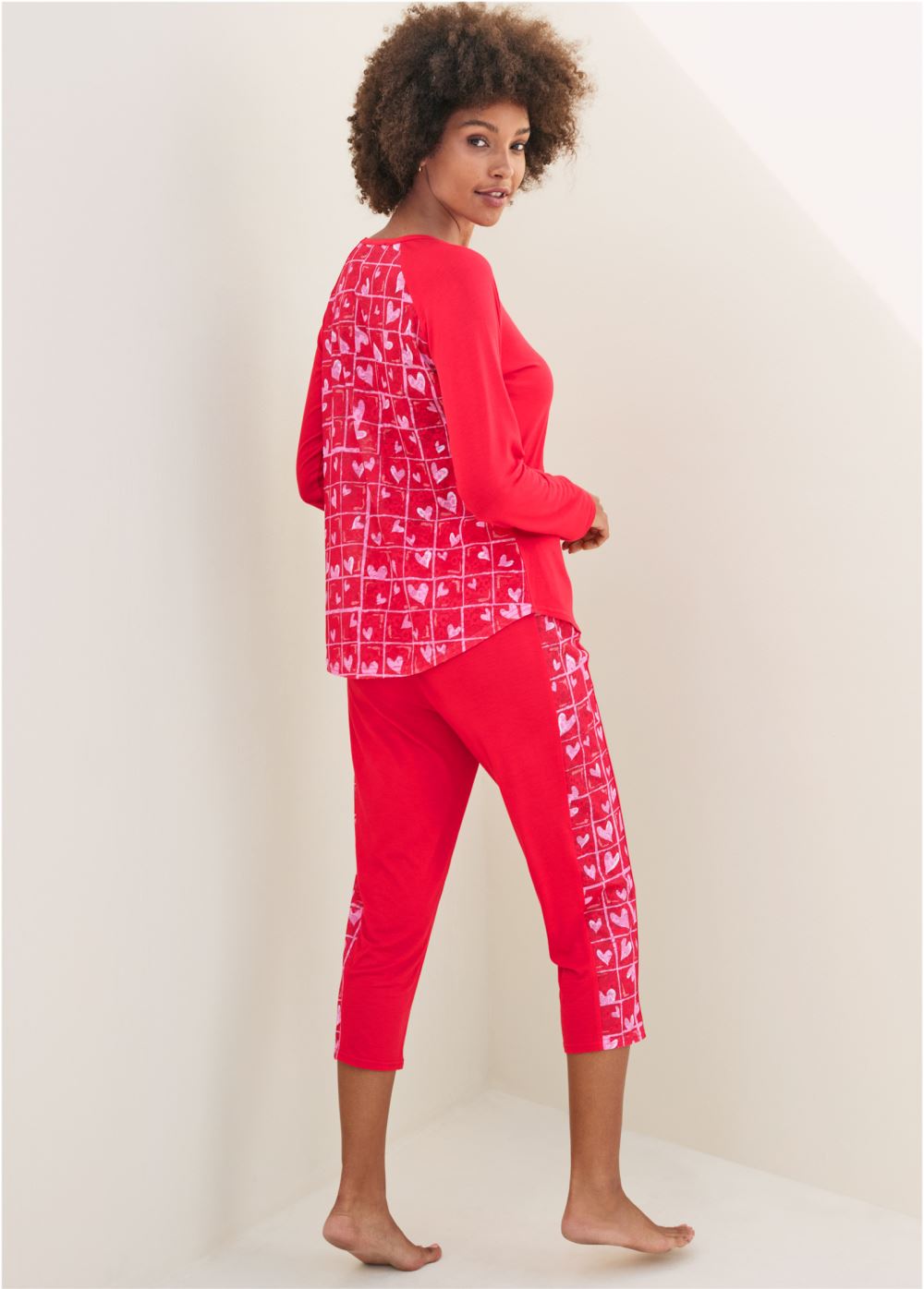 Venus Red Multi LONG SLEEVE PAJAMA SET