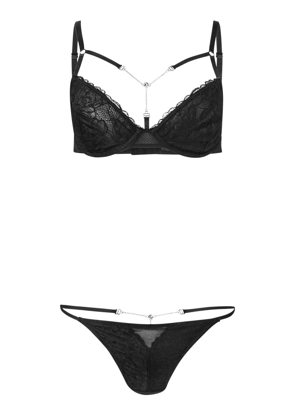 Venus Black Bling BLING BRA AND PANTY SET