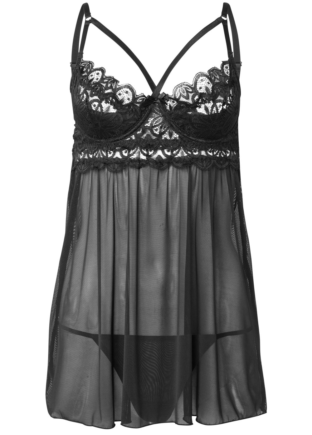 Venus Black STRAPPY BABYDOLL