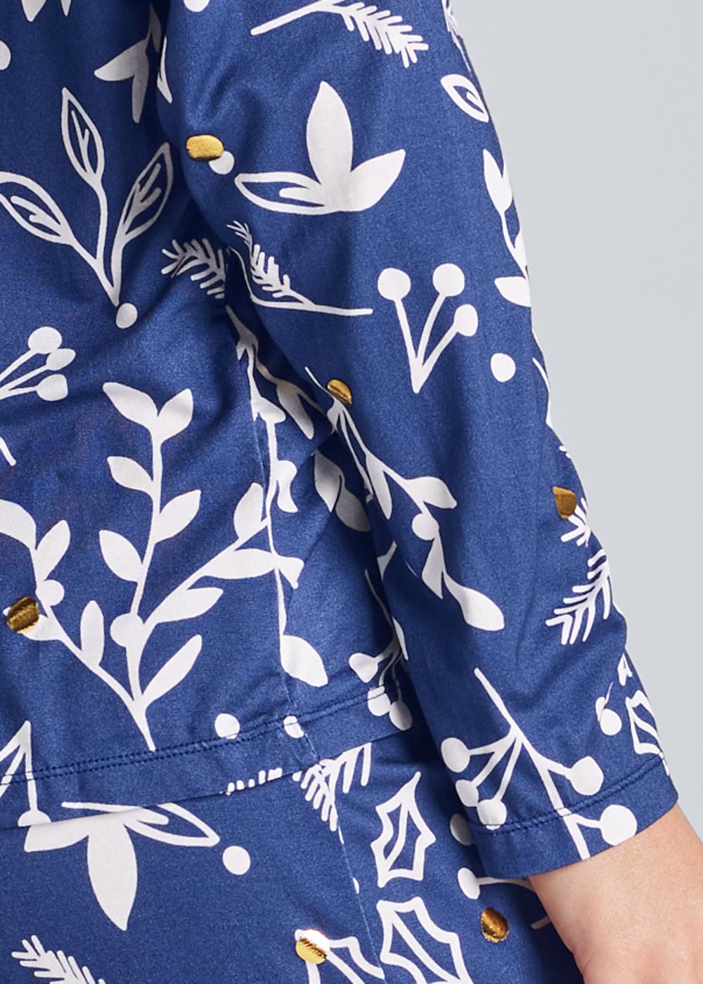 Venus Navy Multi LONG SLEEVE PAJAMA SET