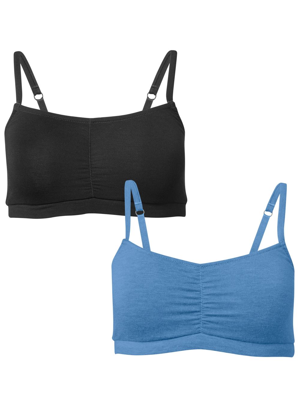 Venus 2 Pack Bralettes in Black & Blue