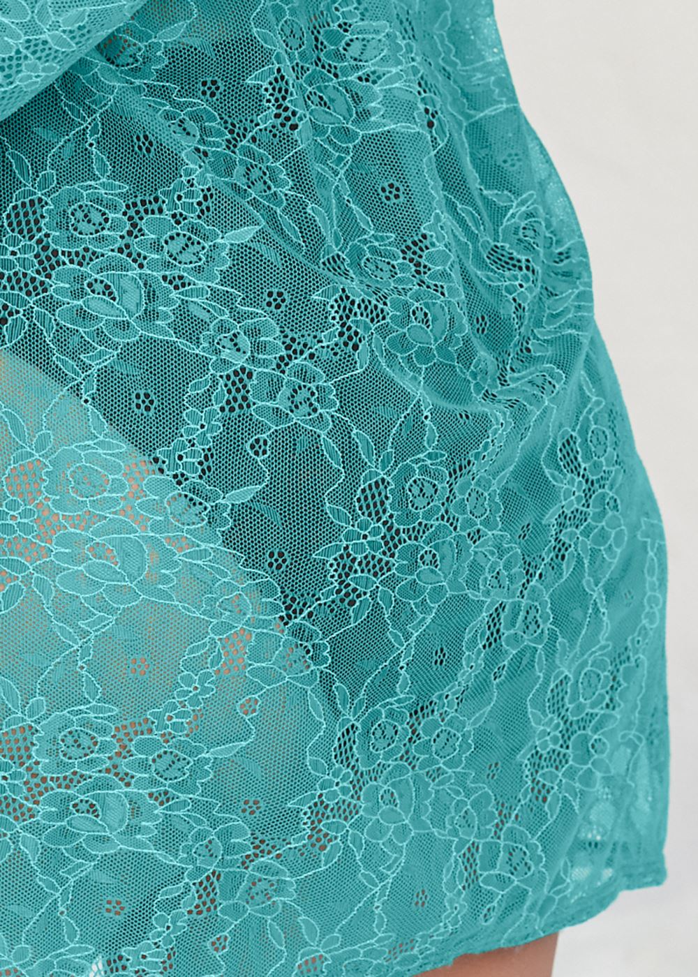 Venus Teal ALLOVER LACE ROBE