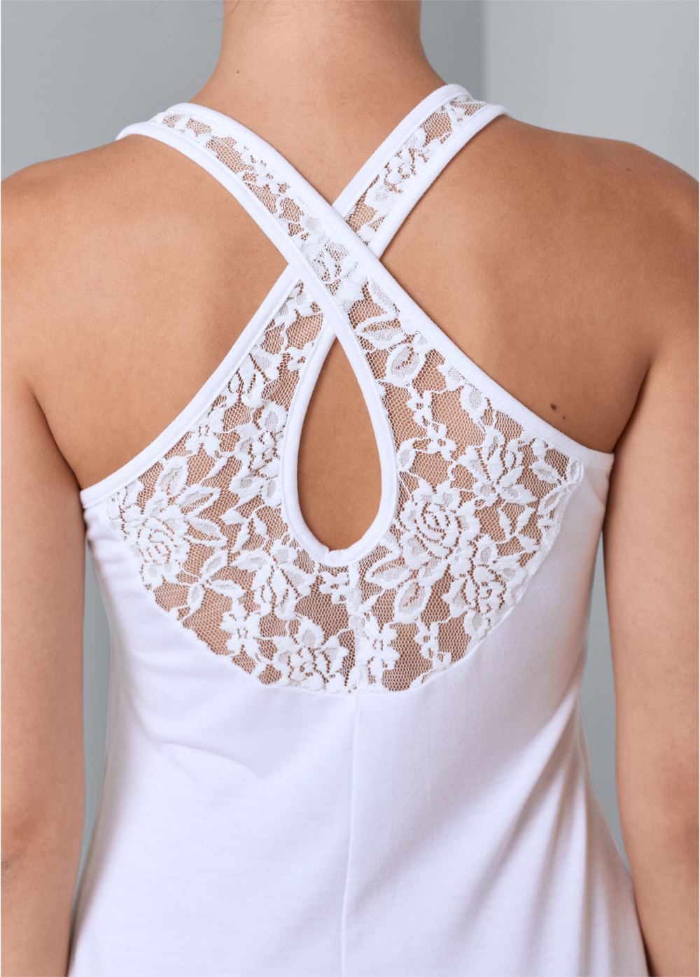 Venus White Lace Back Nightgown