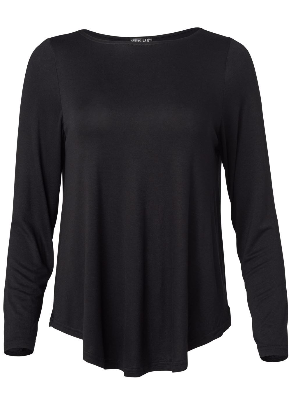 Venus Black LONG SLEEVE SLEEP SHIRT