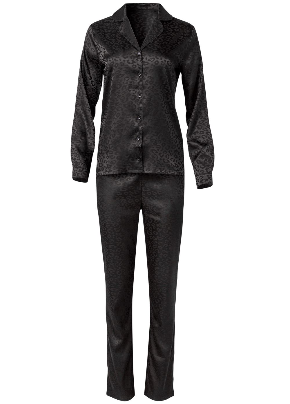 Venus Midnight Cat JACQUARD SATIN PAJAMA SET