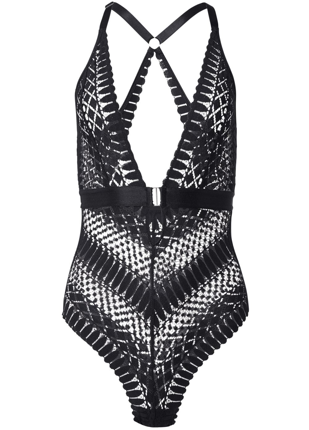 Venus Black DEEP PLUNGE BODYSUIT