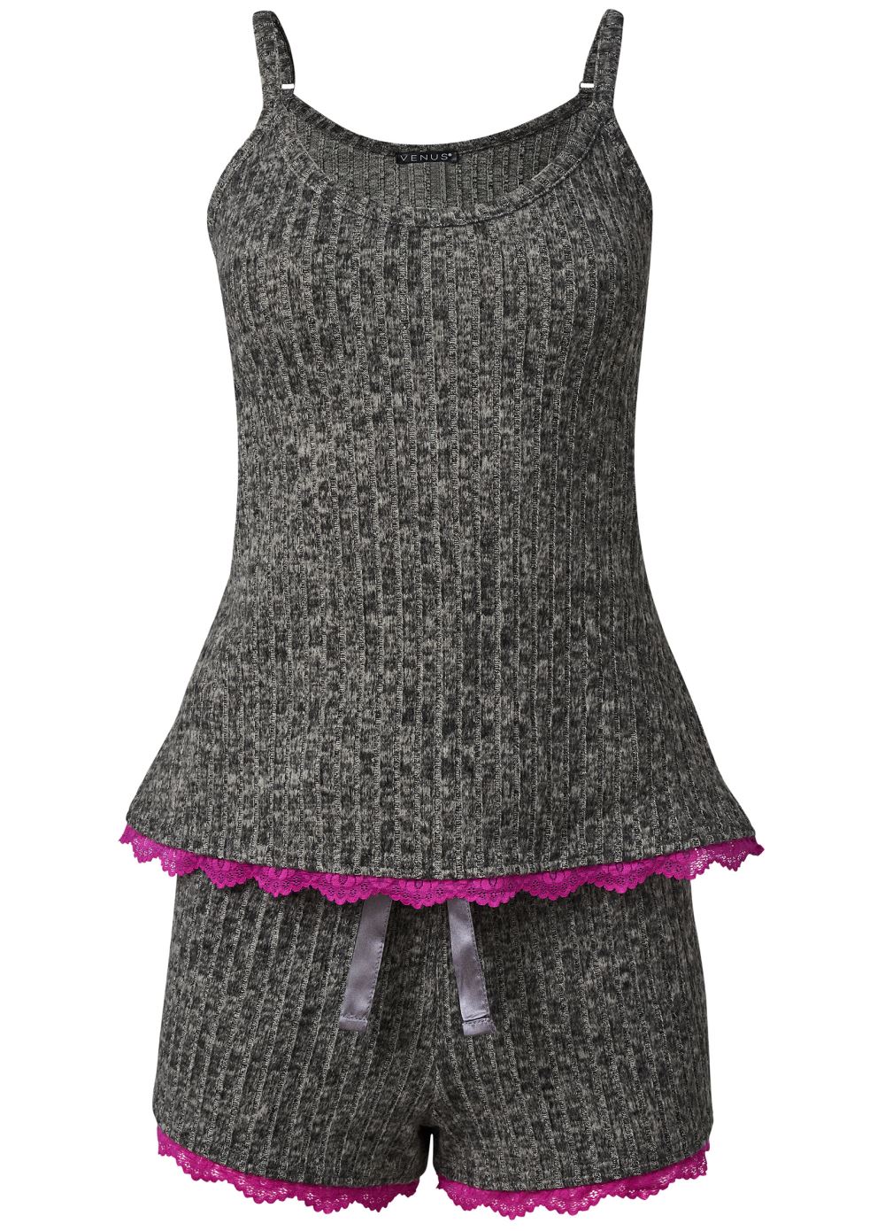 Venus Heathered Grey COZY SHORT SLEEP SET