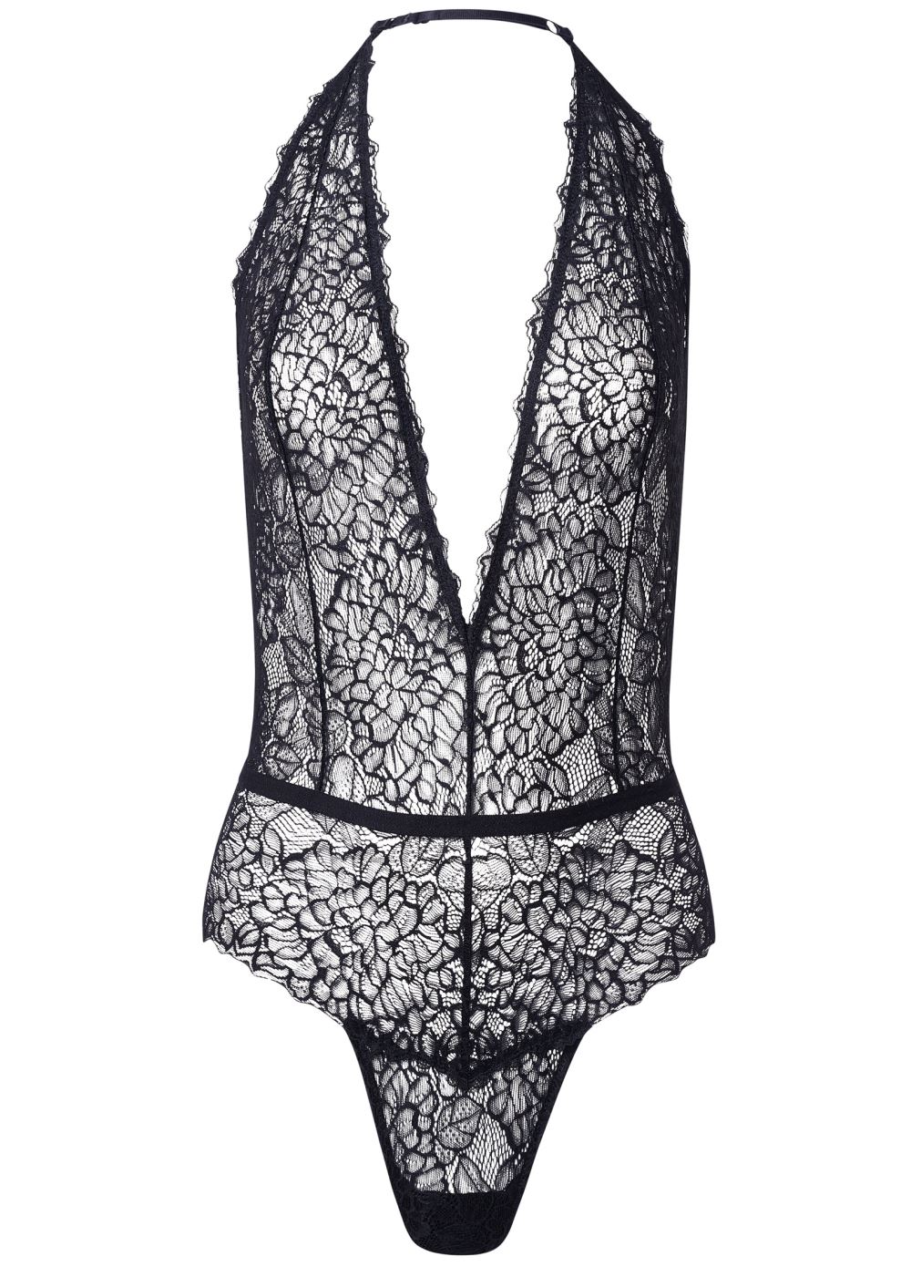 Venus Black DEEP PLUNGE LACE TEDDY