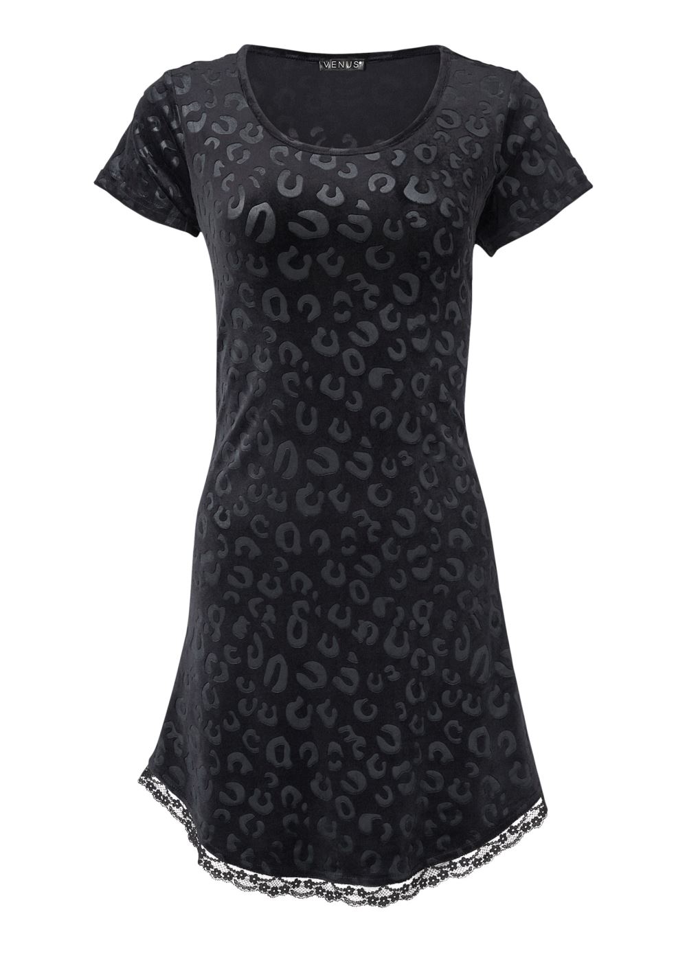 Venus Black LACE TRIM NIGHTGOWN