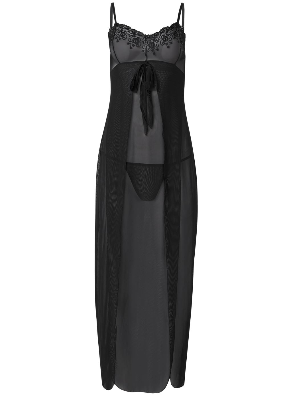 Venus Black LACE DETAIL GOWN SET
