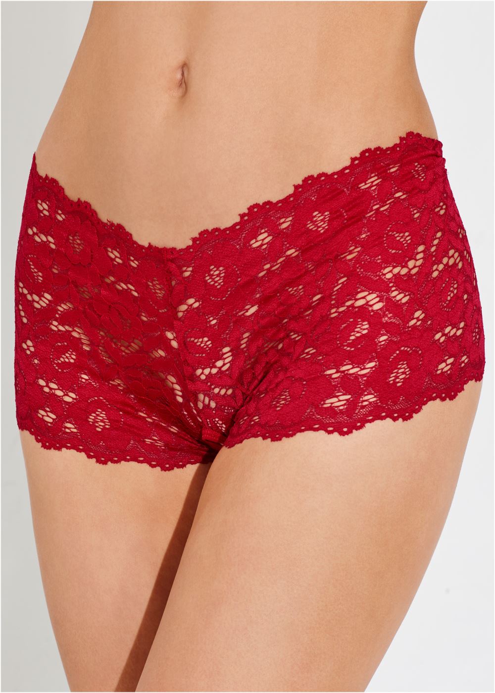 Venus Red Lace Open Boyshort