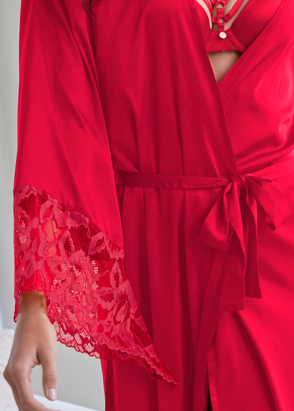 Venus Red LONG SLEEVE MAXI ROBE