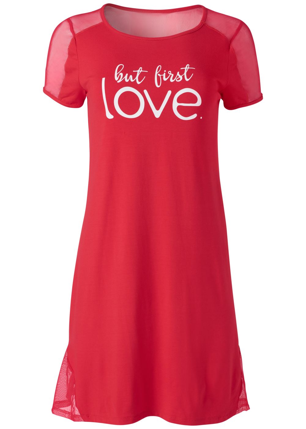 Venus Red Mesh inset nightgown