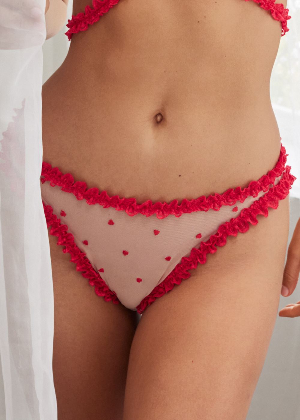 Venus Heart Multi RUFFLE TRIM BRA AND PANTY