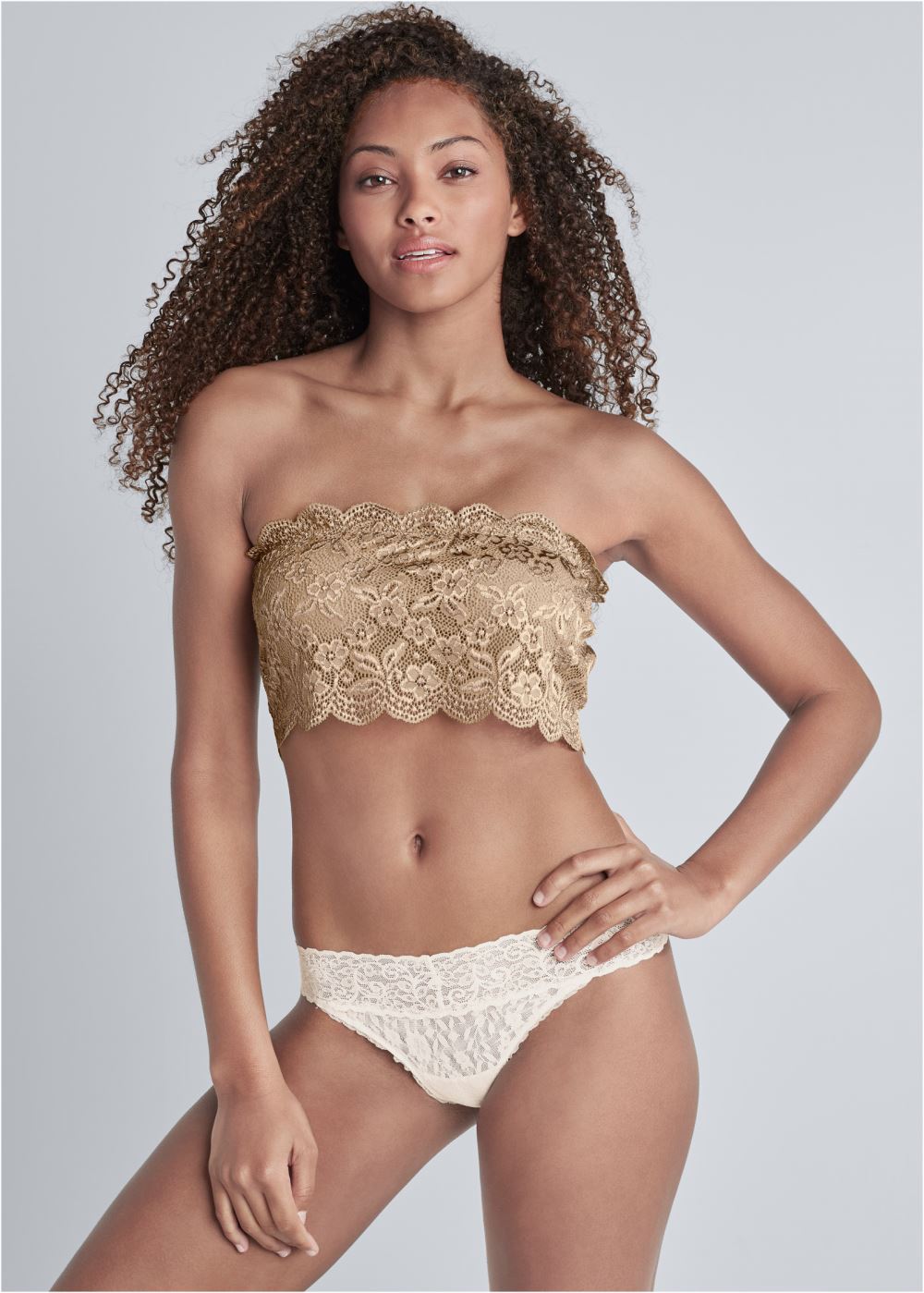 Venus Natural Beauty Lace Bandeau in Tan