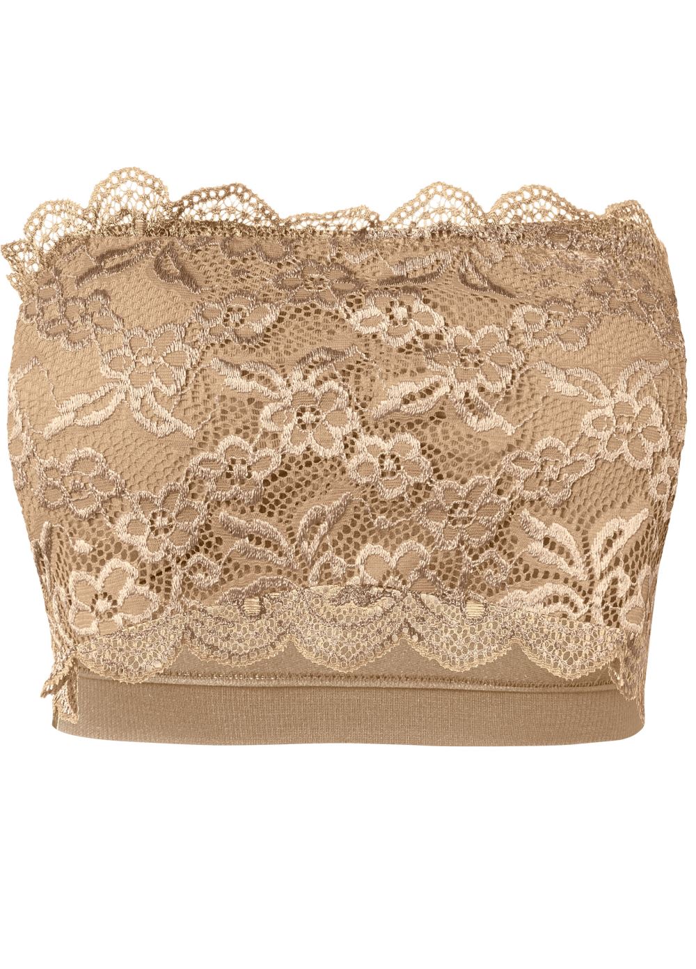 Venus Natural Beauty Lace Bandeau in Tan