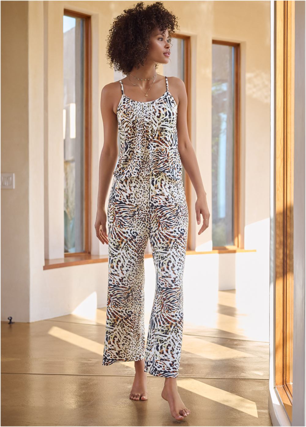 Venus Animal Multi Capri pajama set