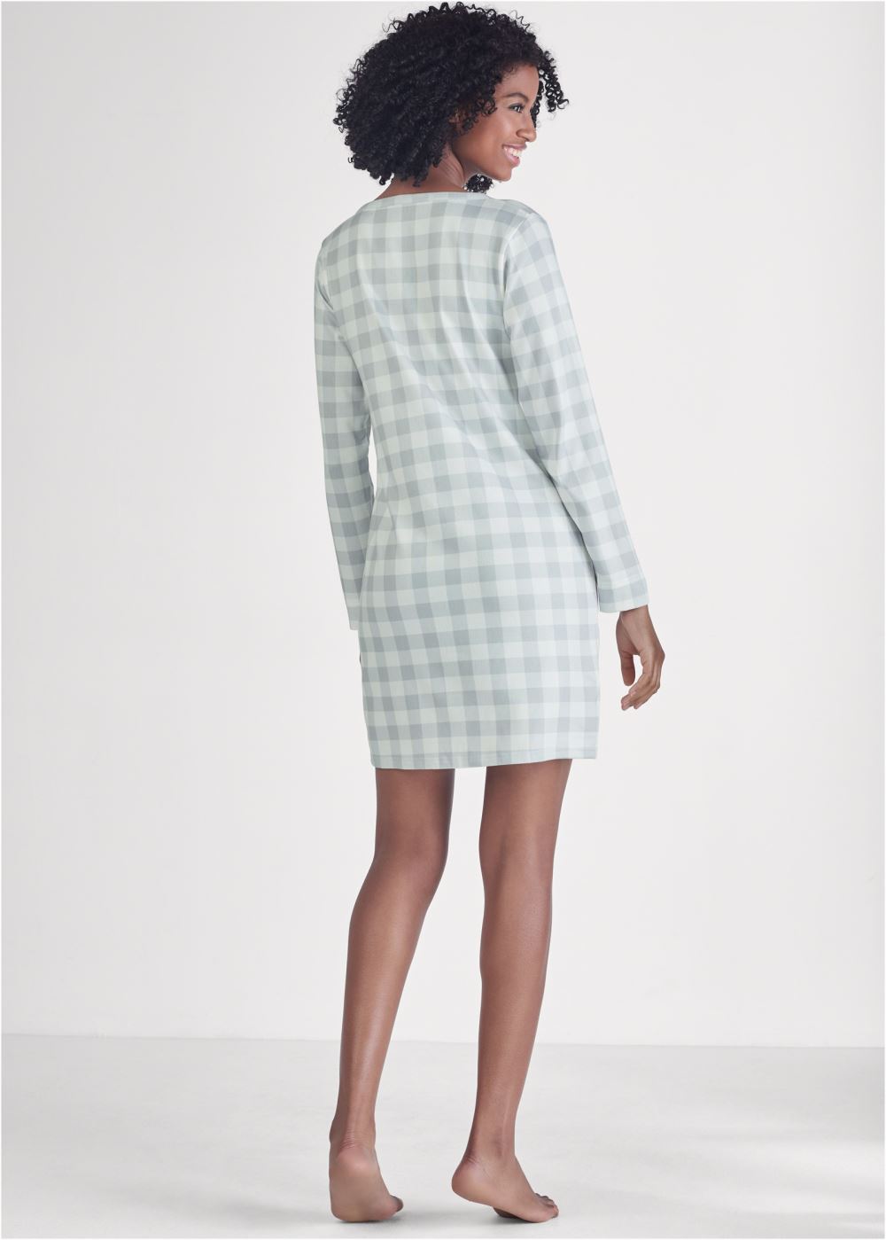 Venus Grey Multi Henley pullover sleepshirt