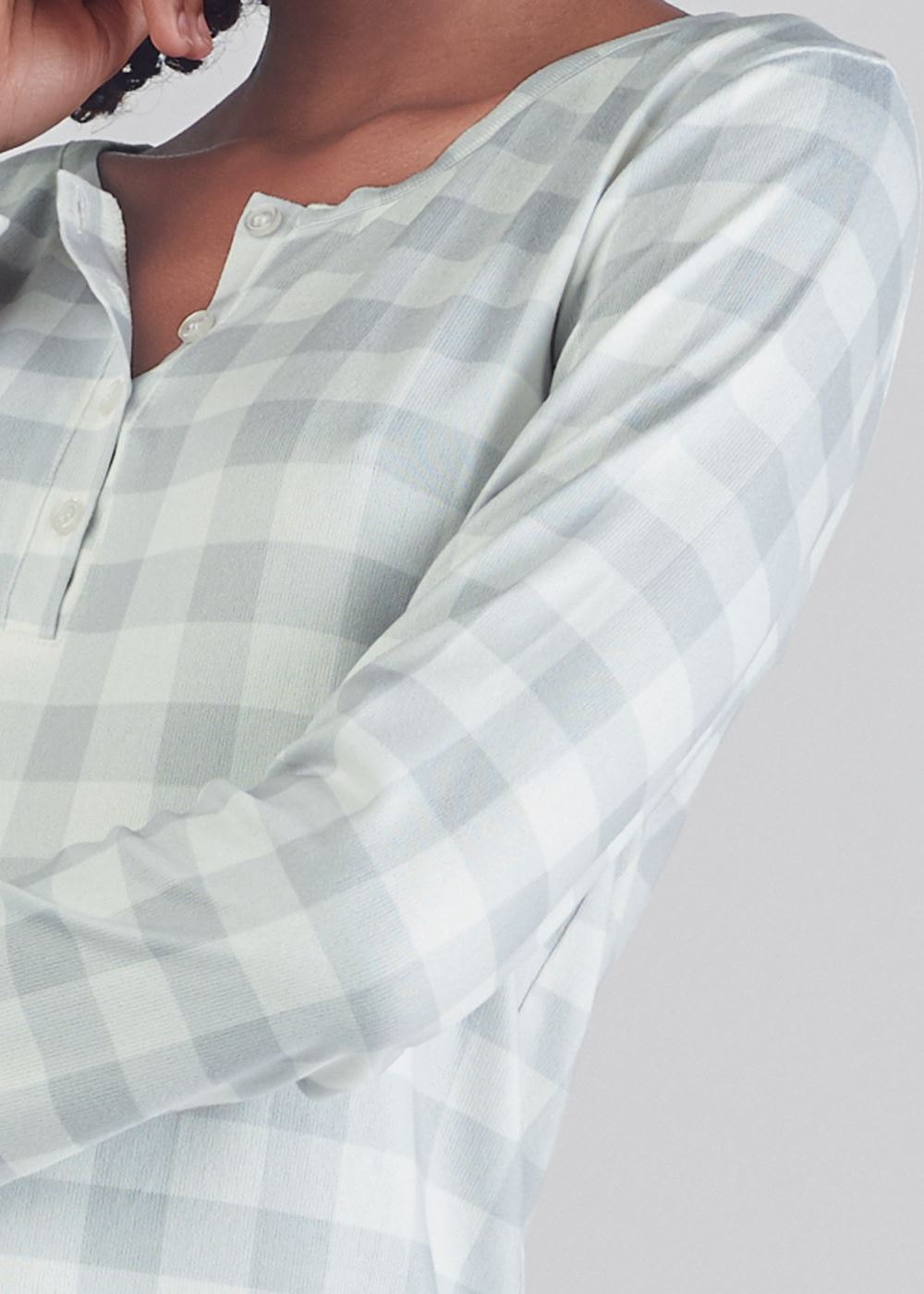 Venus Grey Multi Henley pullover sleepshirt