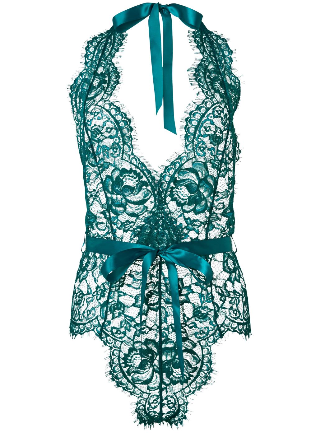 Venus Teal LACE BODYSUIT WITH BOW