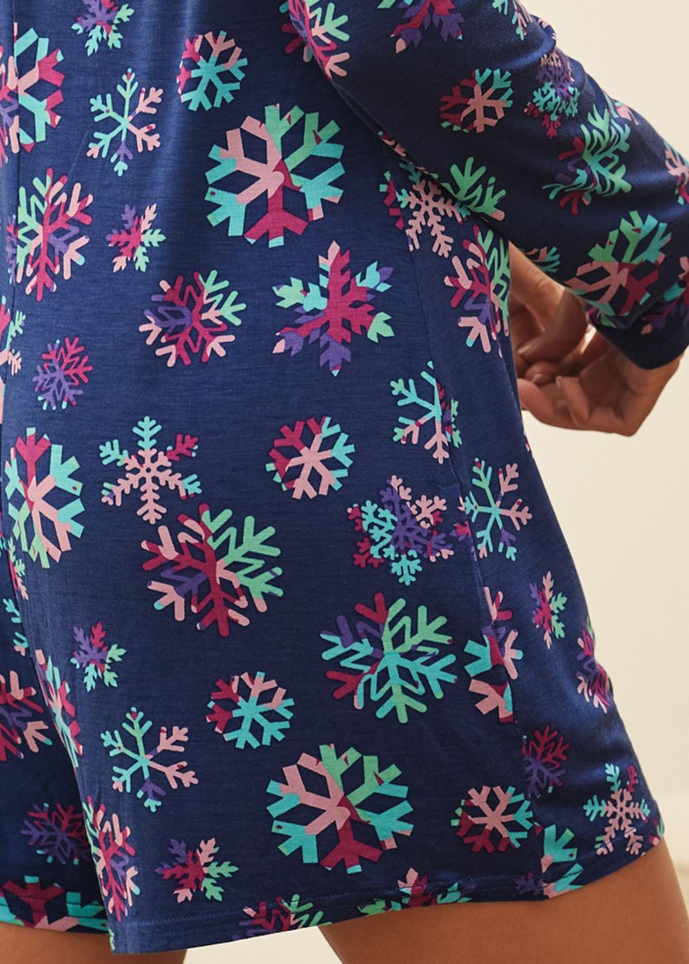 Venus Festive Flurries LONG SLEEVE PJ ROMPER