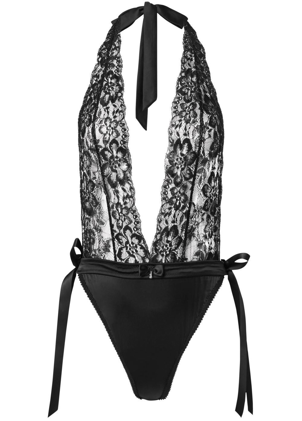 Venus Black DEEP PLUNGE LACE TEDDY