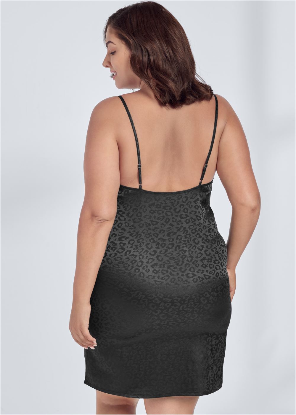 Venus Midnight Cat JACQUARD SATIN CHEMISE