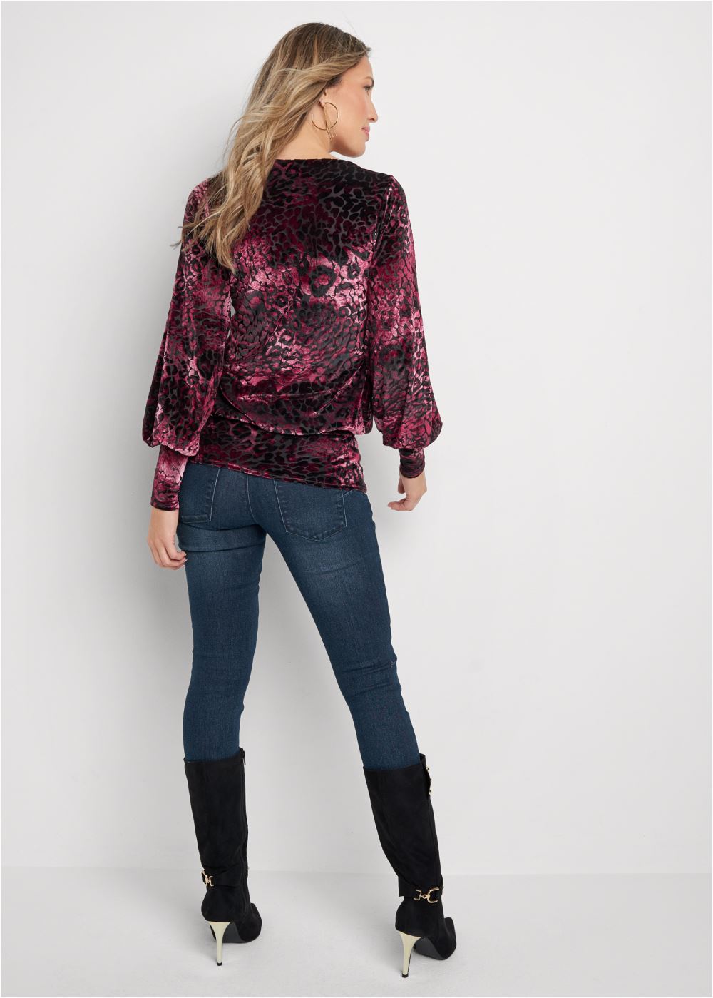 Venus Plus Size Burnout Velvet Top