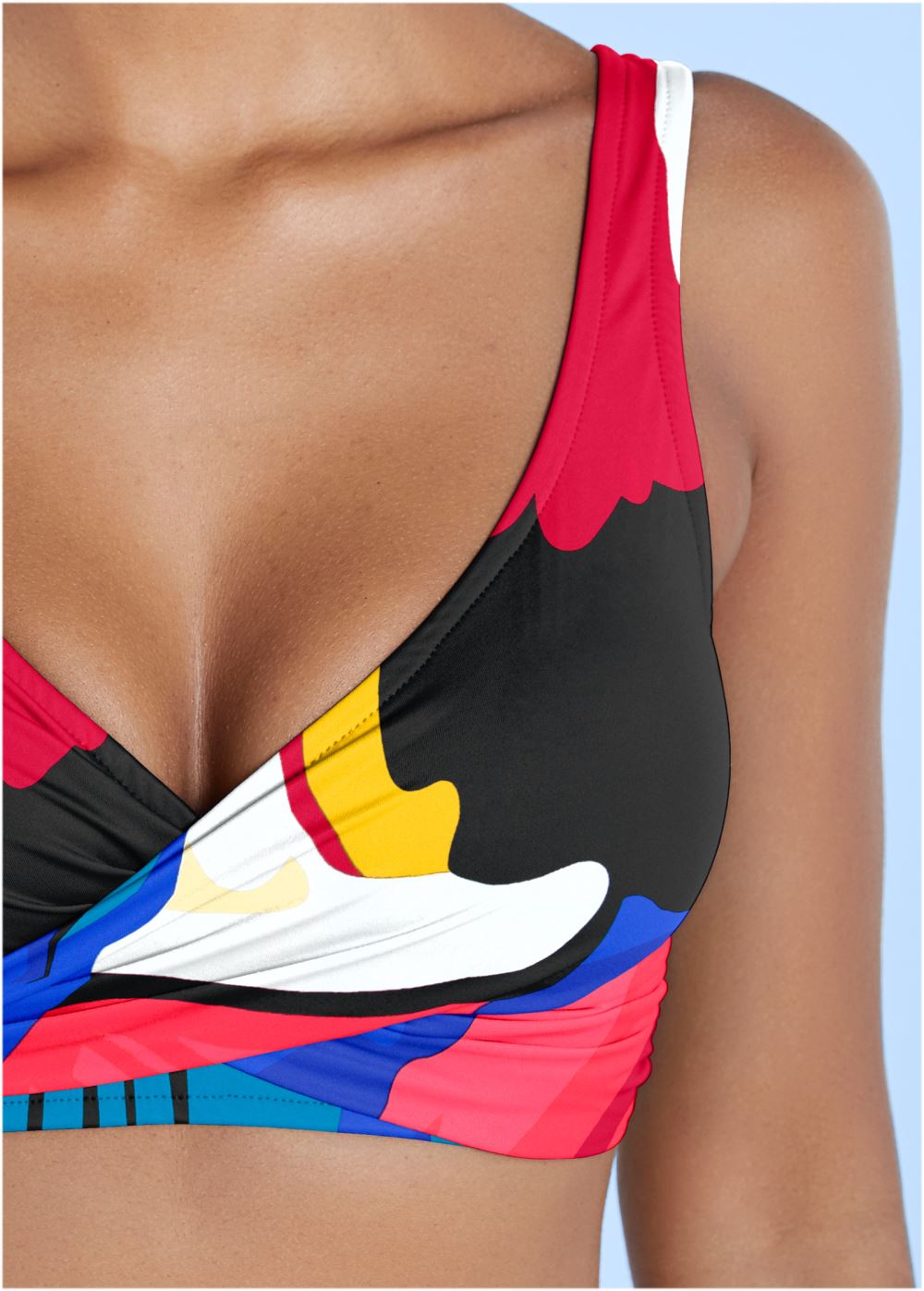 Venus Plus Size Lovely Lift Wrap Bikini Top Bikini - Abstract Swirl