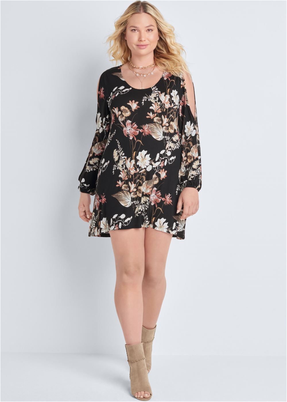 Venus Plus Size Sleeve Detail Dress