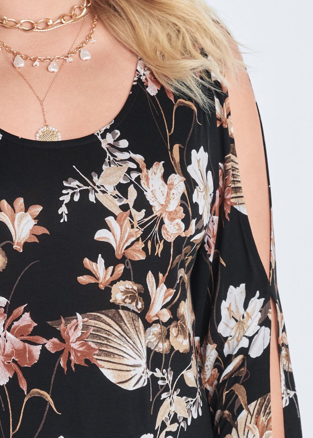 Venus Plus Size Sleeve Detail Dress