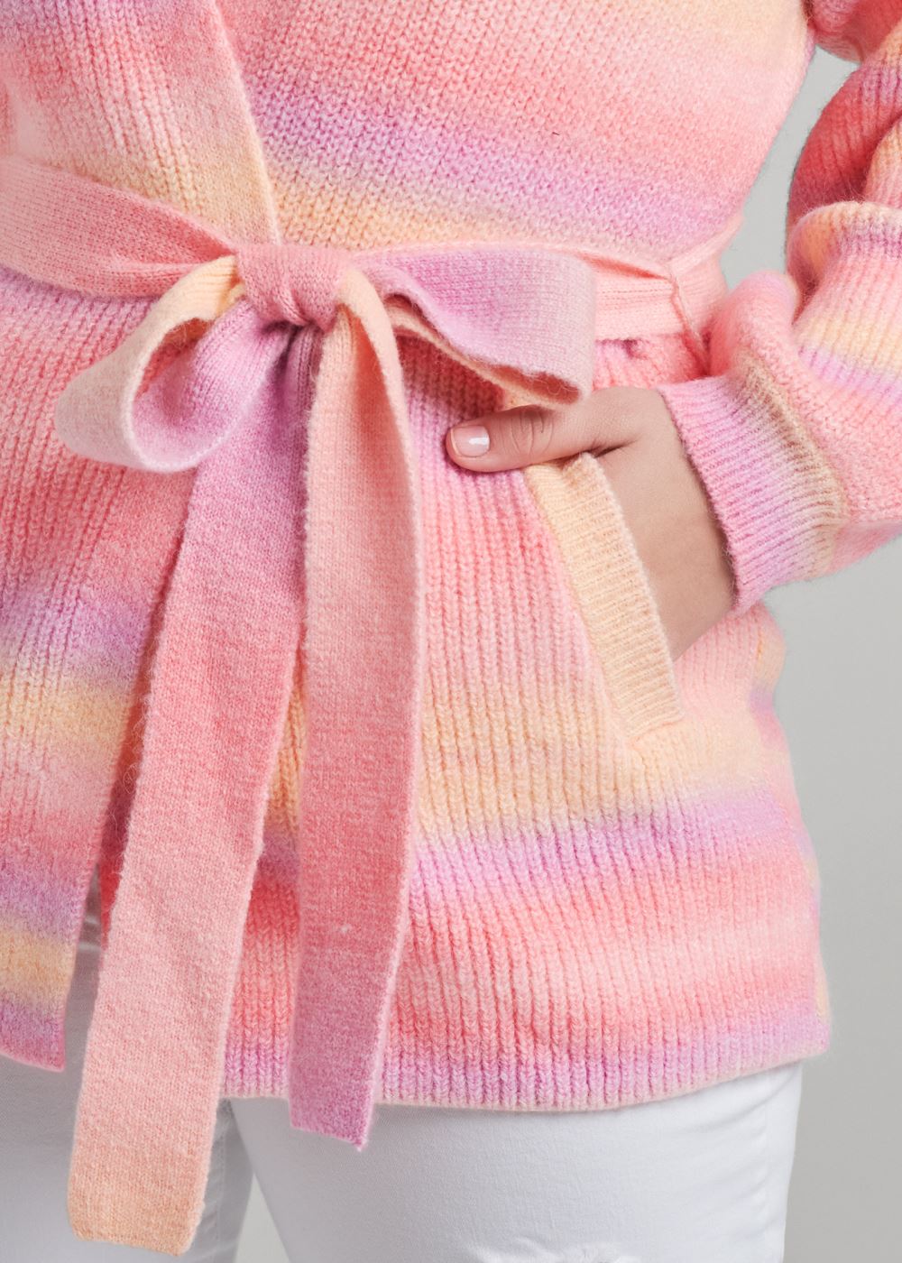Venus Plus Size Pink Tie Dye Cardigan in Pink Multi