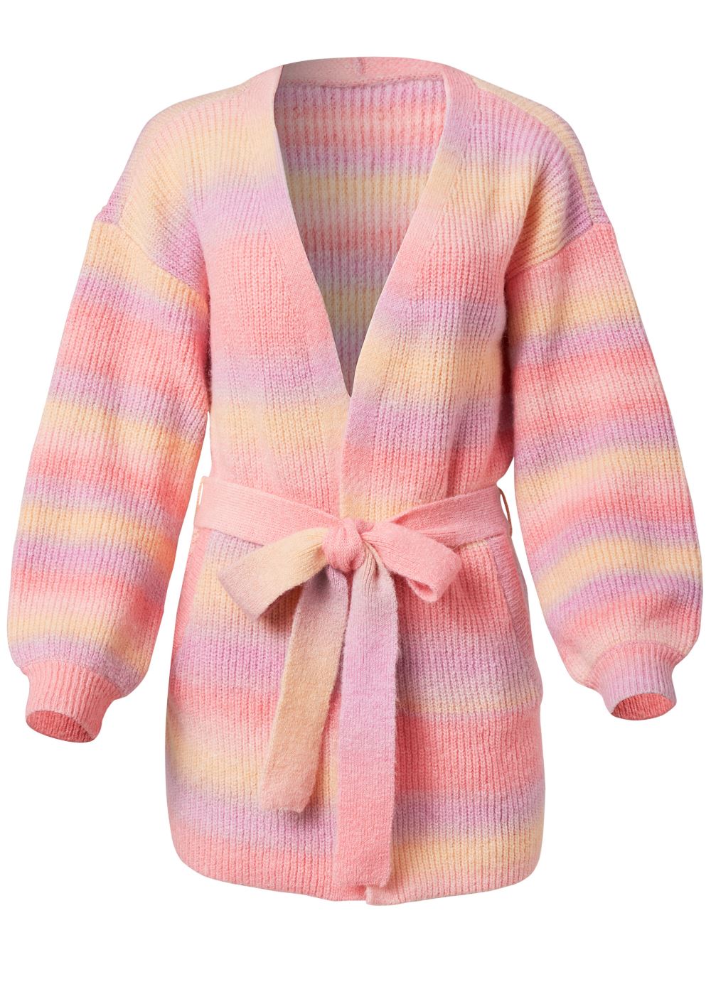 Venus Plus Size Pink Tie Dye Cardigan in Pink Multi
