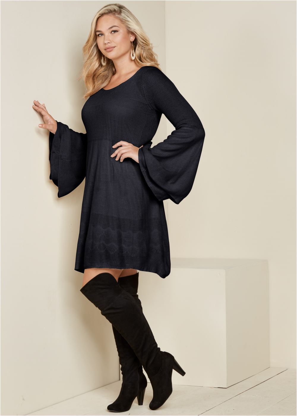 Venus Plus Size Boho Sweater Dress