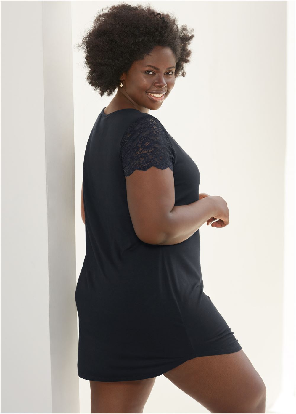 Venus Flirty Cheetah LACE SLEEVE GRAPHIC NIGHTIE