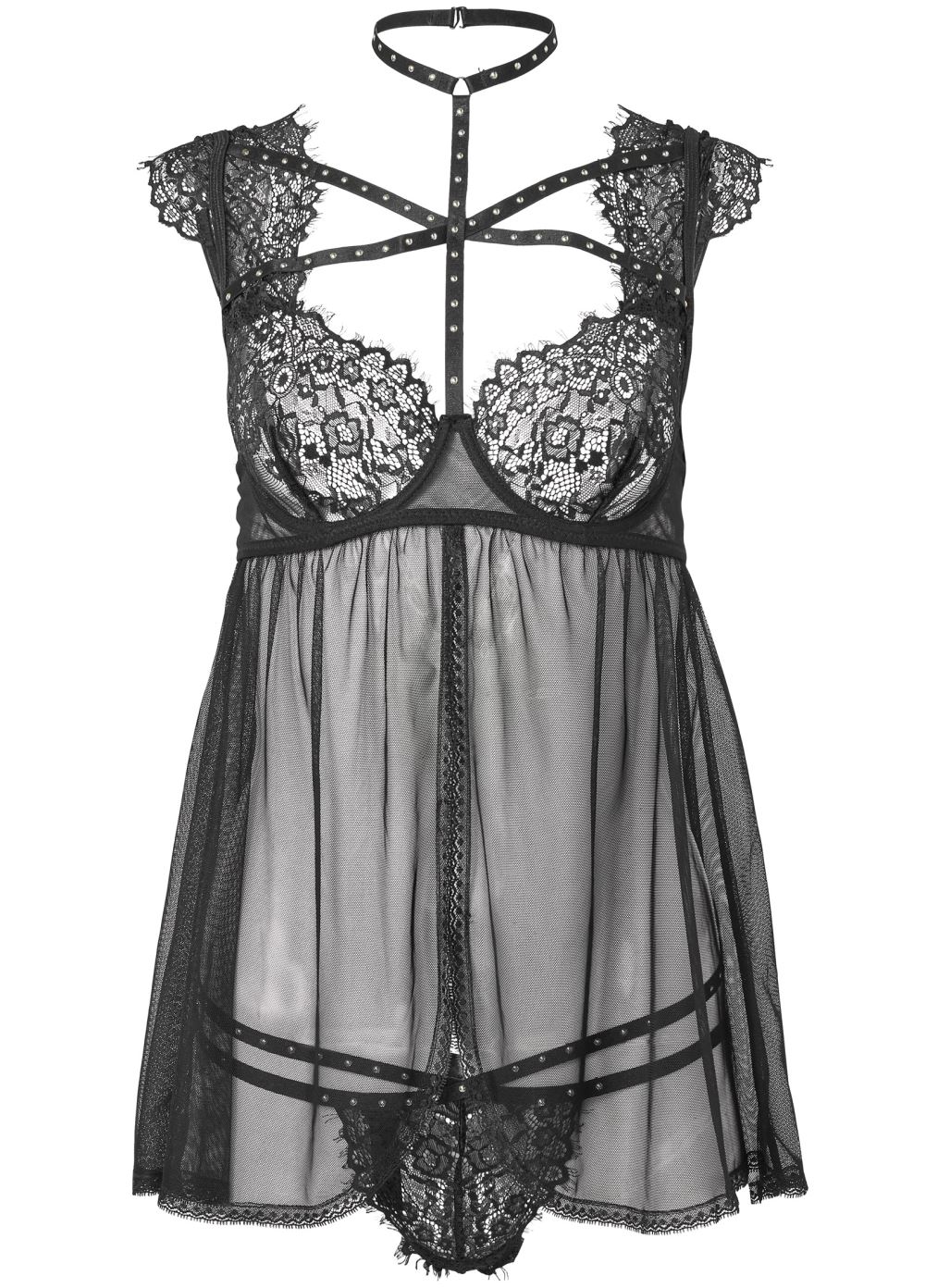 Venus Black MESH LACE BABYDOLL