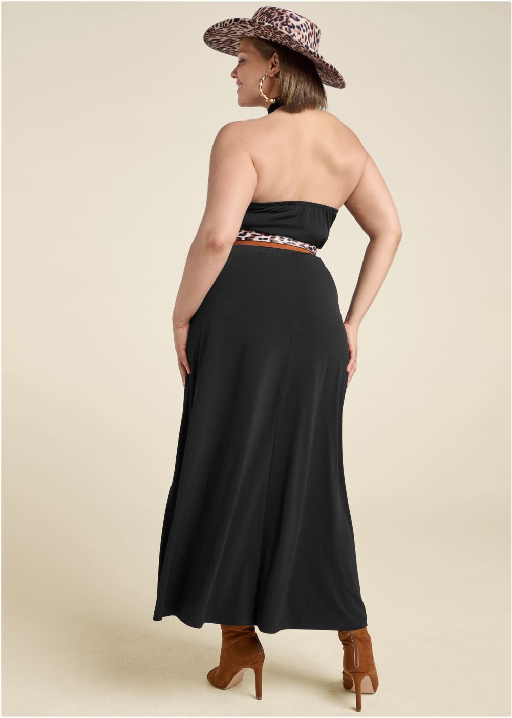 Venus Black CROSS NECK HALTER DRESS