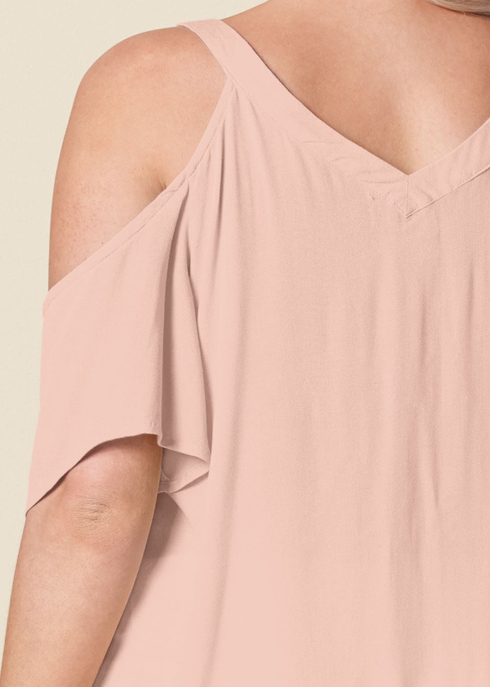 Venus Plus Size Strappy Detail V-Neck Top