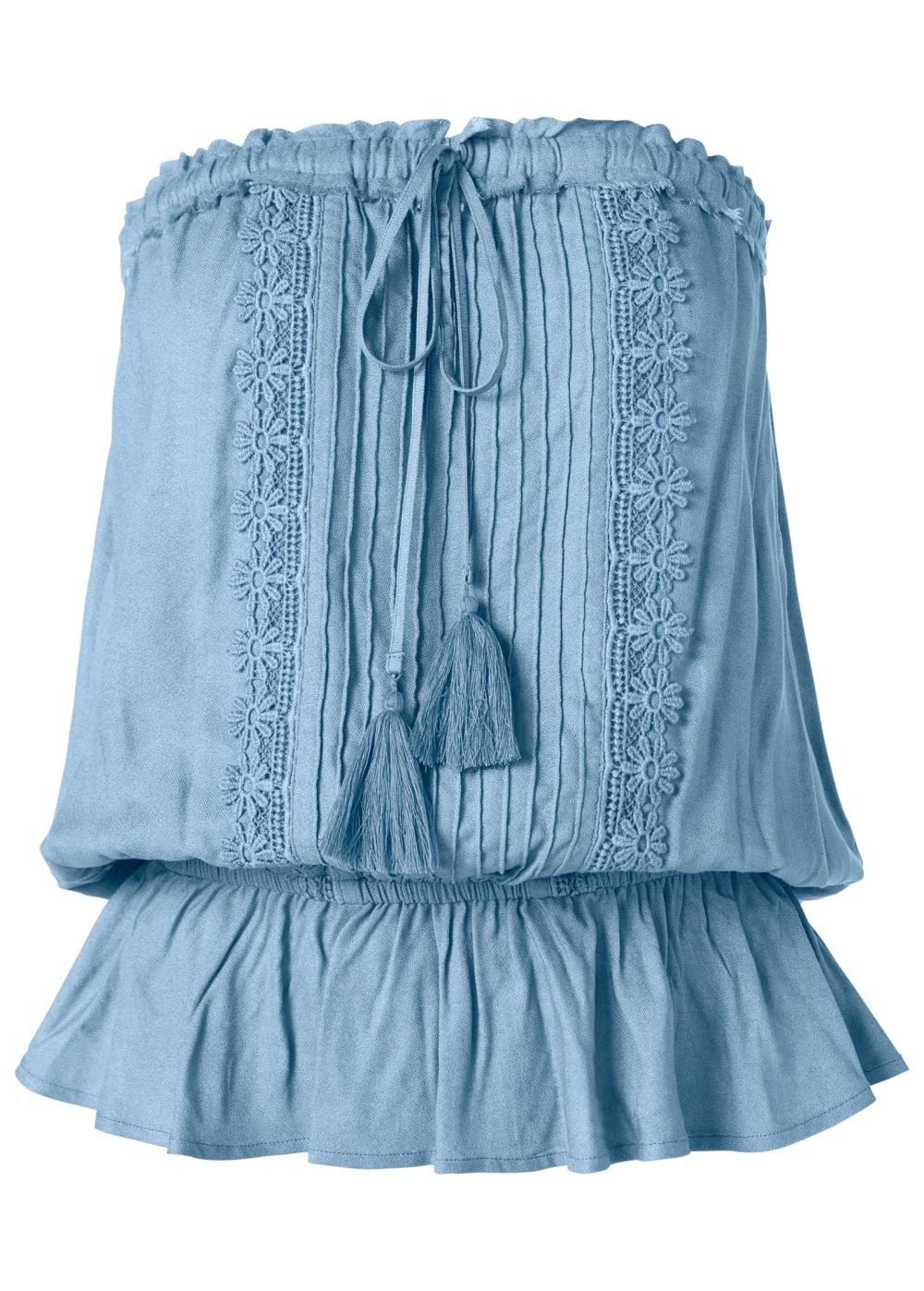 Venus Plus Size Tassel Detail Strapless Top