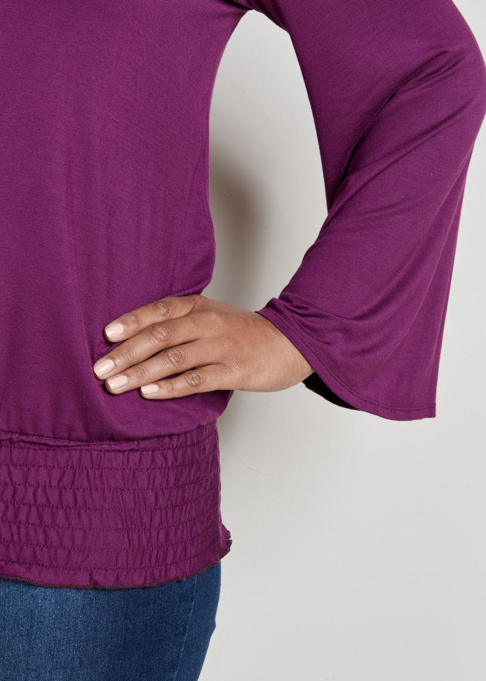 Venus Plus Size Cold-Shoulder Blouson Top