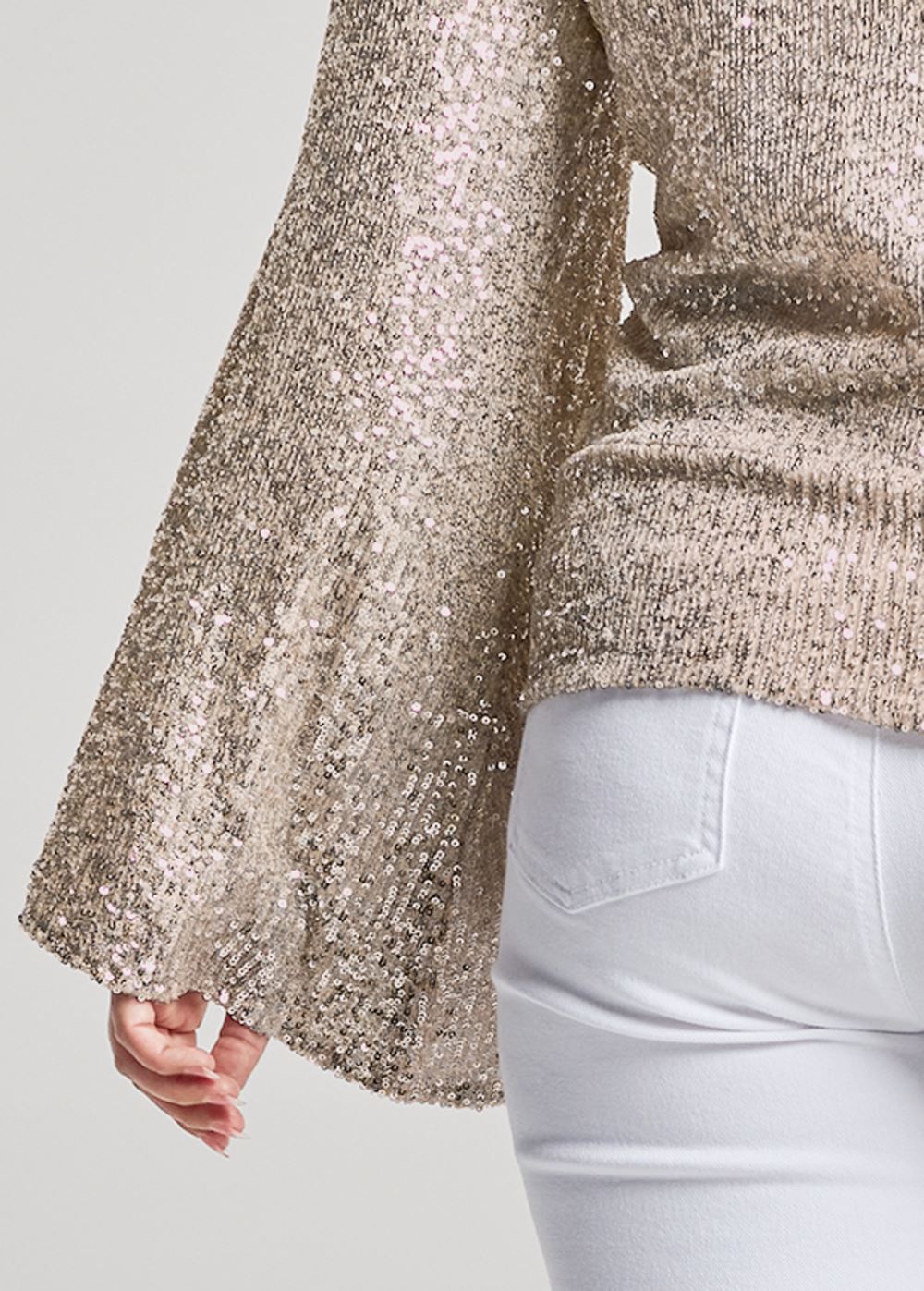 Venus Plus Size Allover Sequin Surplice Top