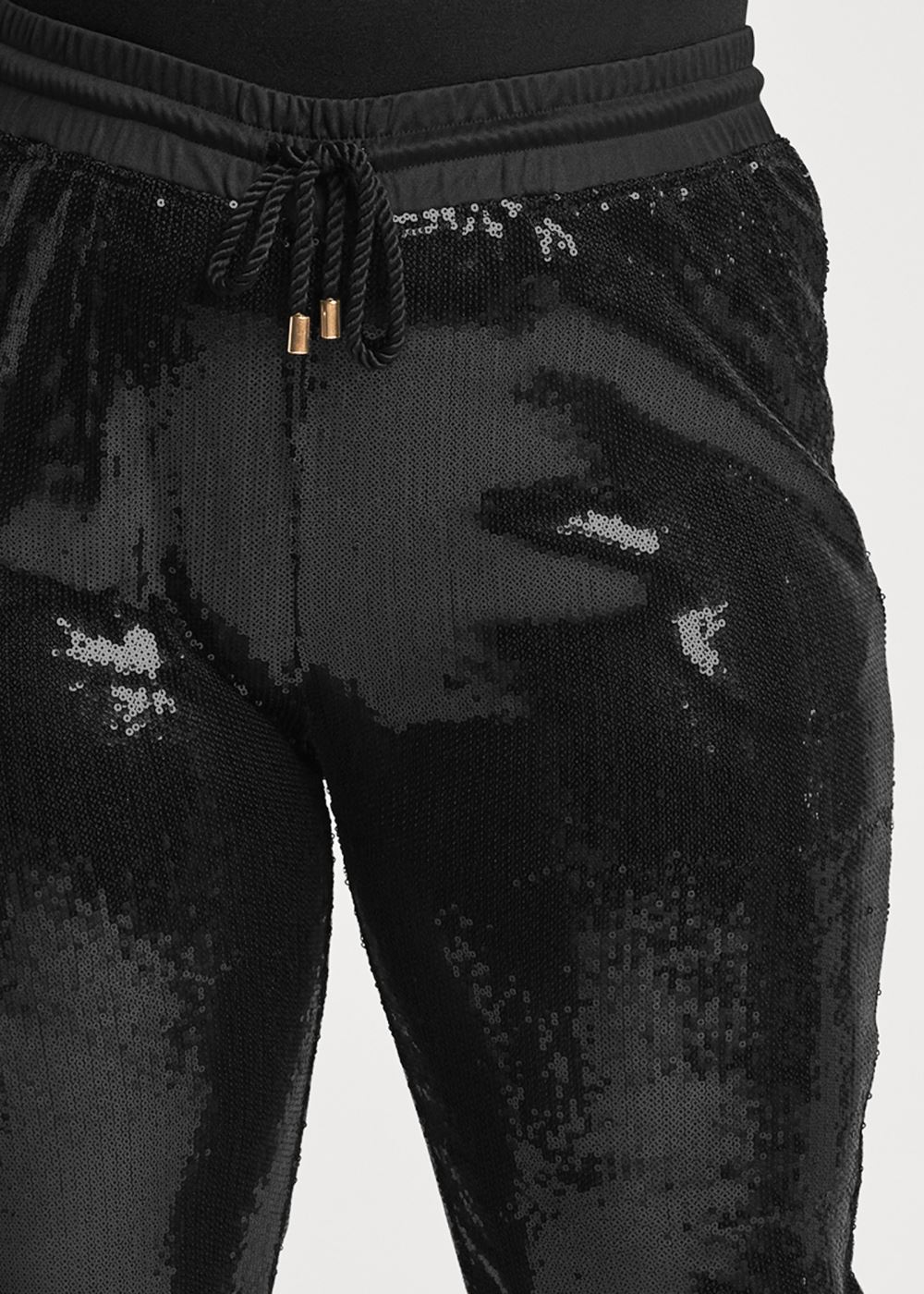 Venus Plus Size Sequin Jogger Pants in Black