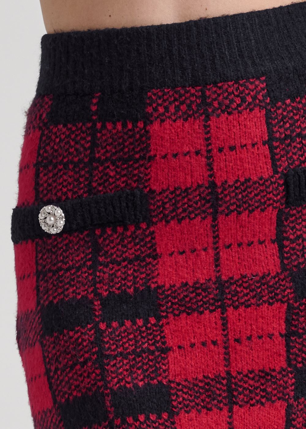 Venus Black & Red PLAID SWEATER AND SKIRT SET