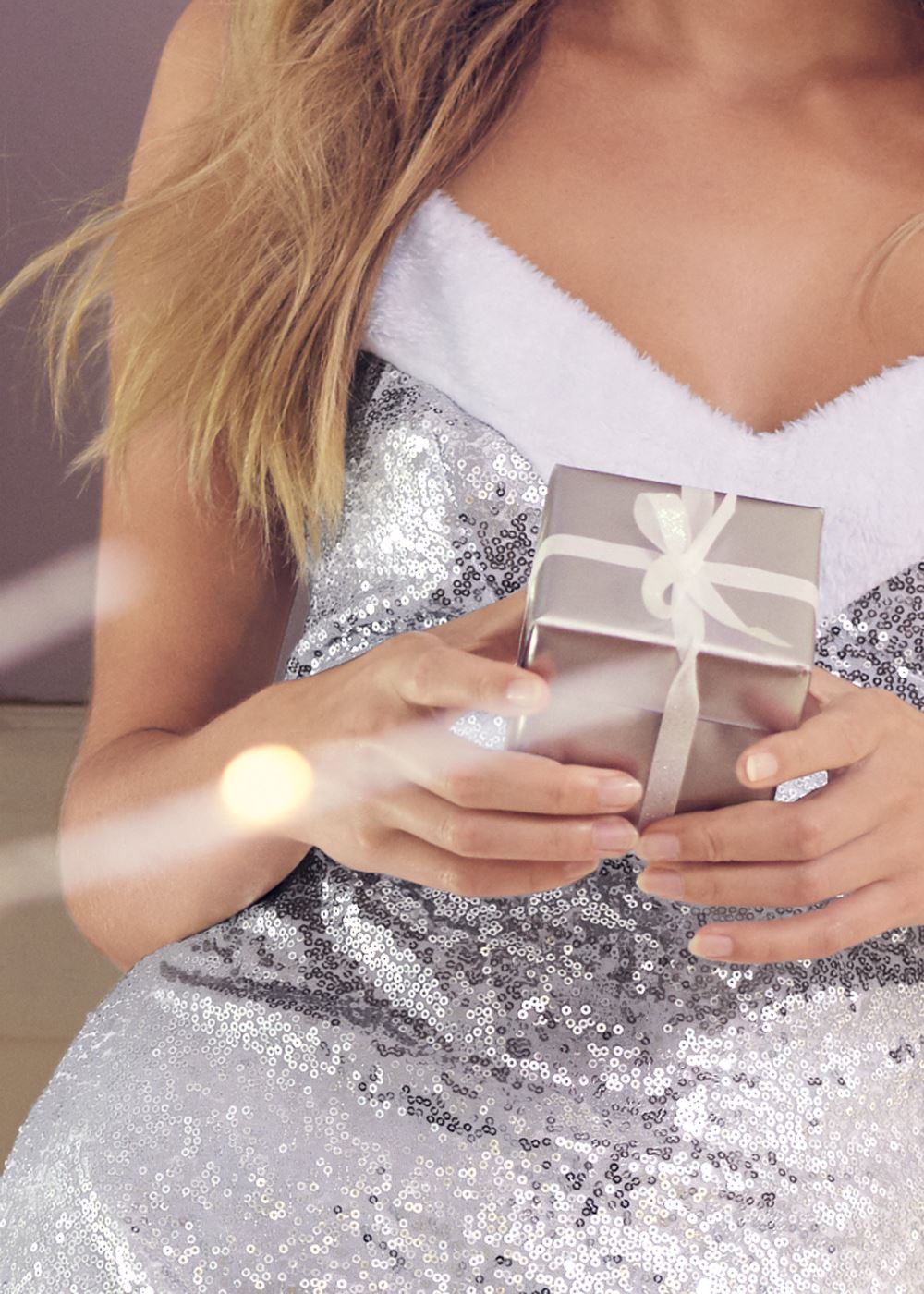Venus Silver SEQUIN SANTA CHEMISE